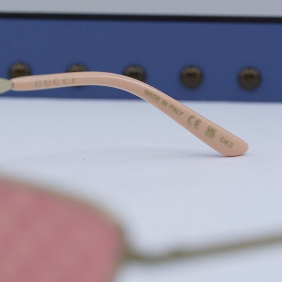 Final Price! Gucci GG1879S 004 Gold/Red with GG Pattern Sunglasses - Picture 8 of 12